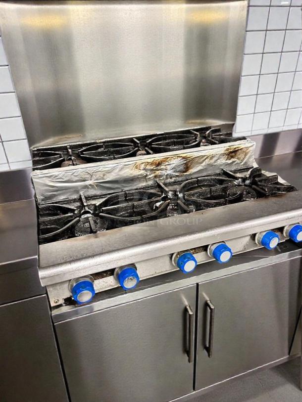 Imperial Range IHPA-6-36, 36” 6-burner commercial hot plate in excellent condition, heavy-duty, fully tested.