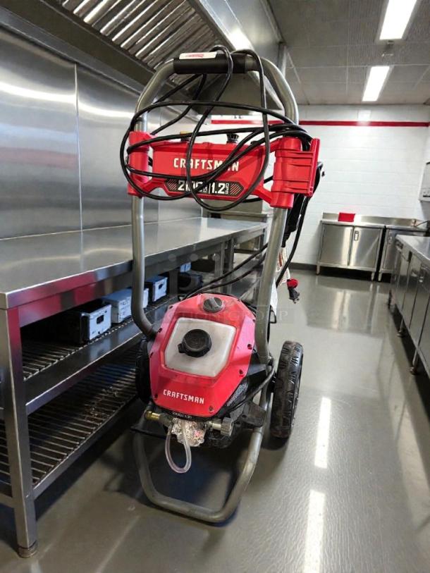 Craftsman electric pressure washer, 2100 PSI, 1.2 GPM, excellent condition, red color, fully tested and working.