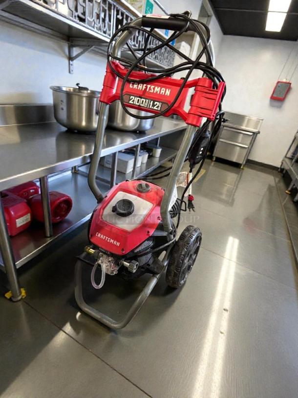 Craftsman electric pressure washer in excellent condition, 2100 PSI, 1.2 GPM, model CRF-S-PW-0122, fully tested.