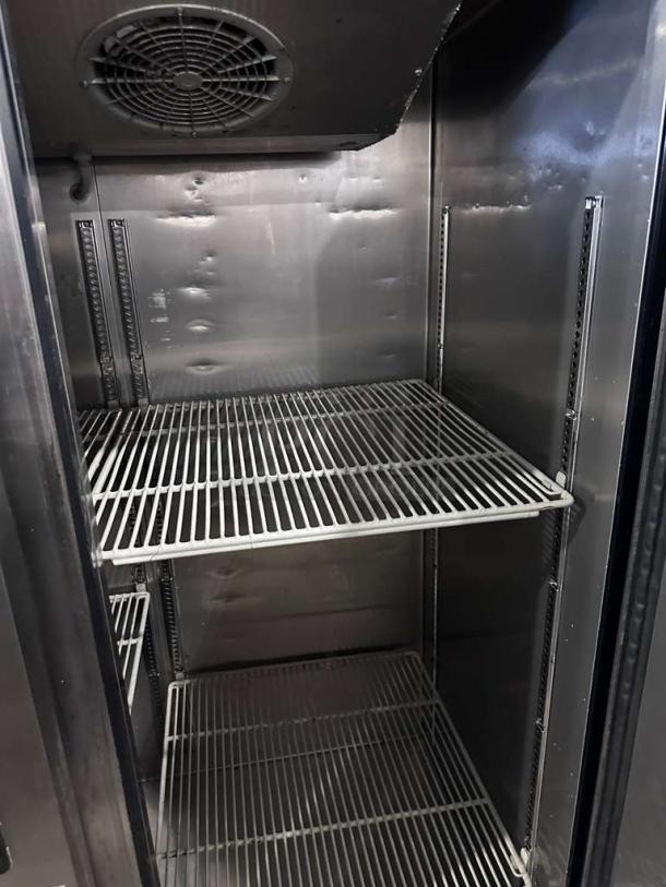 Turbo Air M3F47-2-N two-door commercial reach-in freezer, premium condition, interior shelves, fully tested.