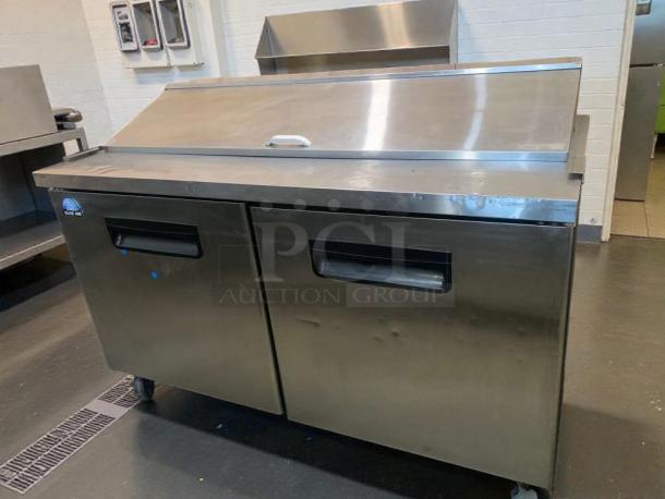 Pristine Blue Air BAPT50 Sandwich Prep Table, stainless steel, 115V, fully tested, commercial use, model BLU-L-PREP-0138.