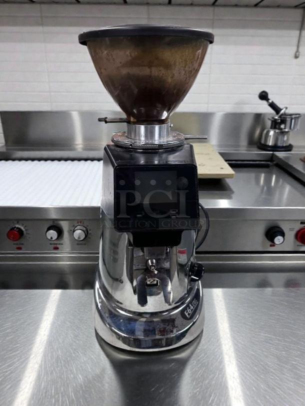Premium condition Fiorenzato F64E XGi espresso grinder, electronic doser, stainless steel, ETL listed, fully tested.
