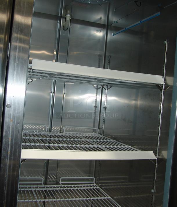 Maxximum MXCR-23GDHC reach-in refrigerator, 23 cu ft, stainless steel, interior shelving, excellent condition.