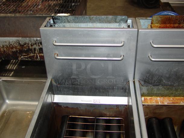 Patriot PT-F3-LP gas fryer in premium condition, stainless steel pot, 35-40 lb capacity, 15-1/2" wide, clean interior.