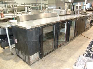 True TBB-4G bar refrigerator, black, 3 glass doors, excellent condition, 115v, model TDD-2.
