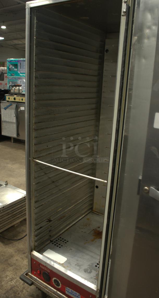 Avantco HEAT-1836I full-size insulated heated holding cabinet, clear door, visible wear, includes temperature controls.