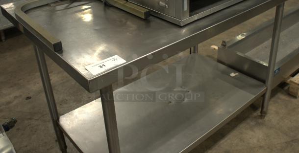 24" x 48" 18 Gauge 430 stainless steel worktable with undershelf, excellent condition, minor surface marks.