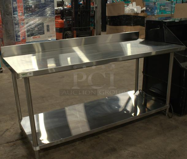 HEAVY DUTY 24" x 60" TableTop King stainless steel work table, 18-gauge 304, with galvanized legs and undershelf, excellent condition.