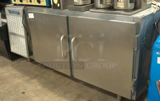 Victory Refrigeration 60" undercounter worktop refrigerator, 2-door, stainless steel, excellent condition, visible Victory logo.