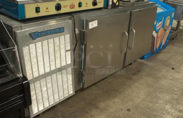 Victory Refrigeration 60" undercounter worktop refrigerator, excellent condition, 2-door, visible Victory logo.
