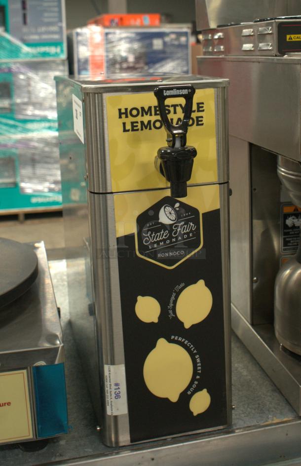 Newco 706630 post mix dispenser in premium condition, featuring a single faucet and homestyle lemonade label, reduces labor and waste.