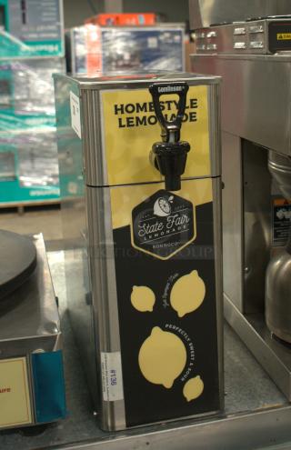 Newco 706630 post mix dispenser in premium condition, featuring a single faucet and homestyle lemonade label, reduces labor and waste.