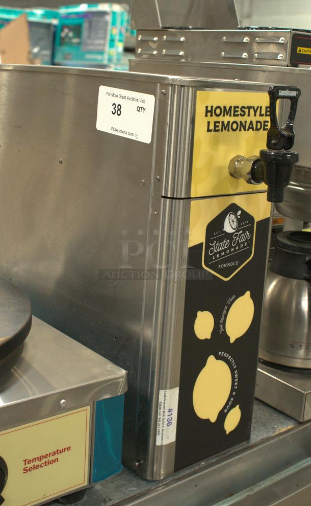 Newco 706630 single faucet post mix dispenser in premium condition, labeled for homestyle lemonade, stainless steel body.