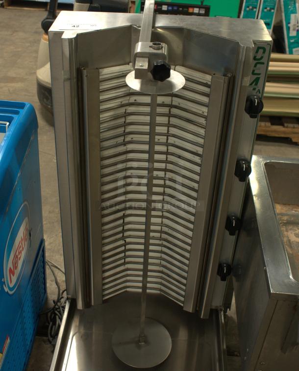 Eurodib DE4A Electric Gyro Machine, premium condition, 200 lb capacity, stainless steel construction, visible controls.