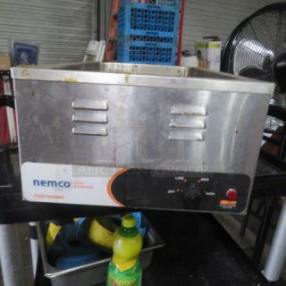 Nemco Food Warmer, Model 6055A, 120V, 14.5x22.5x8 inches, used condition, control panel with settings, visible wear.