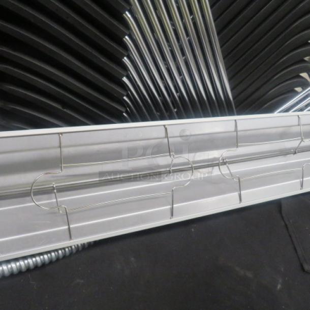 Hatco Warmer Model GRAH-36, new condition, 120 Volt, 800 Watt, sleek metal design with wire detailing.