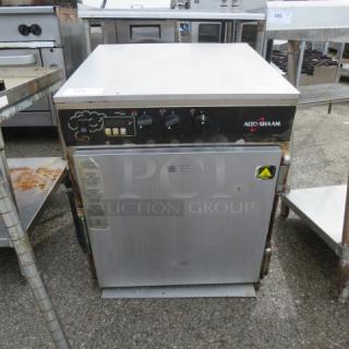 Alto-Shaam Halo Heat oven, model 767-SK, 120V, 25.5x31x31 inches, visible controls, good condition.