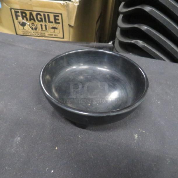 Carlisle Melamine Salsa Bowl, black, model #N0878, gently used, durable material, suitable for serving salsa.