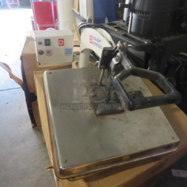 Dough Express dough press model TXM-15, 3100W, 220V, 1 phase, in used condition with visible controls and branding.