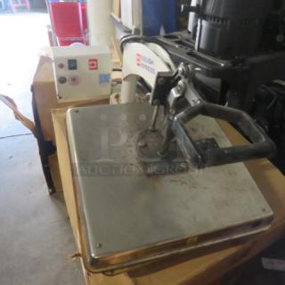Dough Express dough press model TXM-15, 3100W, 220V, 1 phase, in used condition with visible controls and branding.