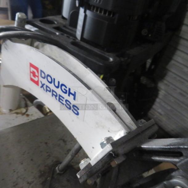 Dough Express TXM-15 Dough Press, 3100W, 220V, 1 Phase, white frame, visible branding, industrial kitchen equipment.