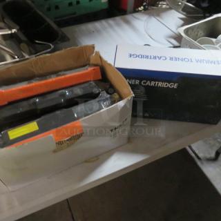 One lot of Brother printer cartridges, includes multiple toner cartridges in original packaging, appears unopened.