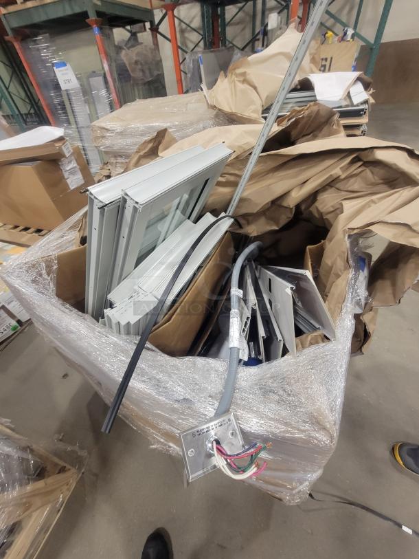 Set of 5 AIS Matrix 2023 cubicles, unassembled. Includes glass tiles and electrical components. Like-new condition.