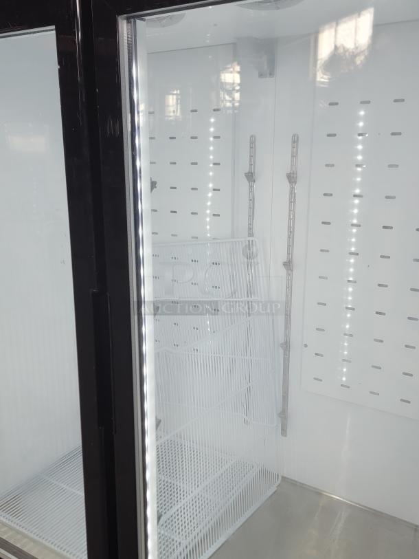 2021 North American 2-Door Glass Freezer with LED lighting, bottom-mount compressor, and digital controller, model A2GDF-GR.