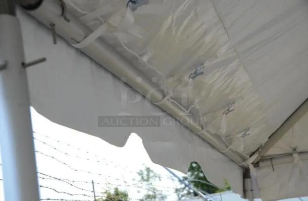 Premium 20'x40' West Coast Frame Tent by Tent and Table, model BT-FW24WT3P. Features aluminum frame, vinyl top, block-out sidewalls.