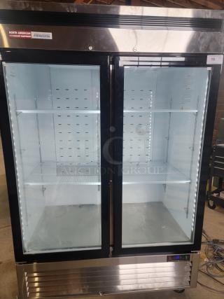 2021 North American Restaurant Equipment 2-Door Glass Freezer, model A2GDF-GR, with LED lighting and digital controller.