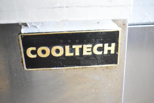 Cooltech commercial chef base label, showing signs of wear. Classic black and gold design, indicates brand authenticity.