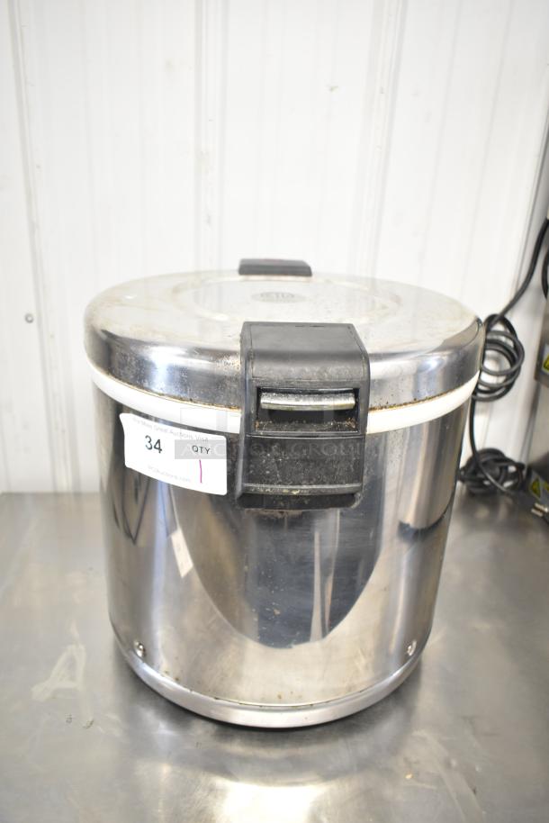 Thunder Group SEJ-22000 countertop rice warmer, stainless steel, used condition, 110-120V, 1 phase, label: "34 QTY 1".