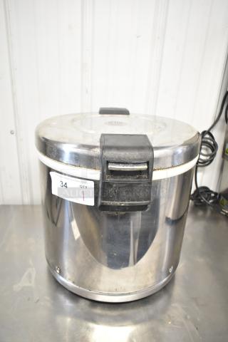 Thunder Group SEJ-22000 countertop rice warmer, stainless steel, used condition, 110-120V, 1 phase, label: "34 QTY 1".