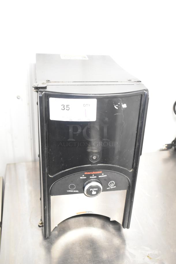 2017 Bunn LCA-1 Coffee Dispenser, countertop model, Marukome branding, 120V, 1 phase, visible control panel, used condition.