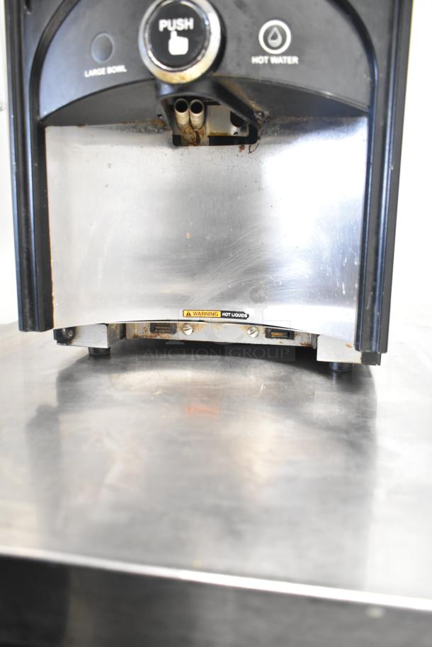 2017 Bunn LCA-1 coffee dispenser, countertop model, visible wear, 120V, 1 phase. Marked "Warning Hot Liquid."