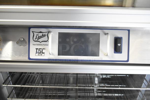 Duke TSC3-6/18 Commercial Oven Proofer on casters, 208V 3-phase. Features digital control panel, visible branding.