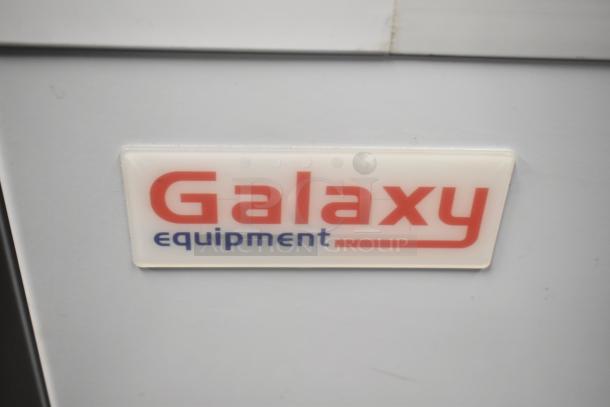 Galaxy 177CF30HC Chest Freezer, featuring Galaxy logo. 115 Volts, 1 Phase. Clean exterior, model suitable for commercial use.