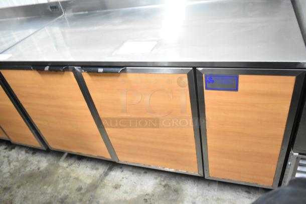 Duke RBC-60 M Commercial 2 Door Work Top Cooler, stainless steel, 120 volts, 1 phase, with labels, in good condition.