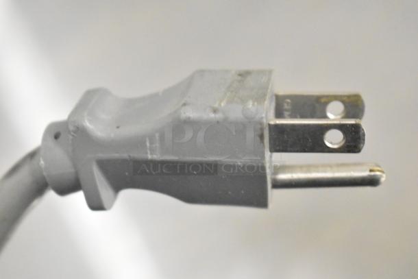 Close-up of a power plug for the Duke RBC-60 M Cooler, 120 volts, 1 phase.