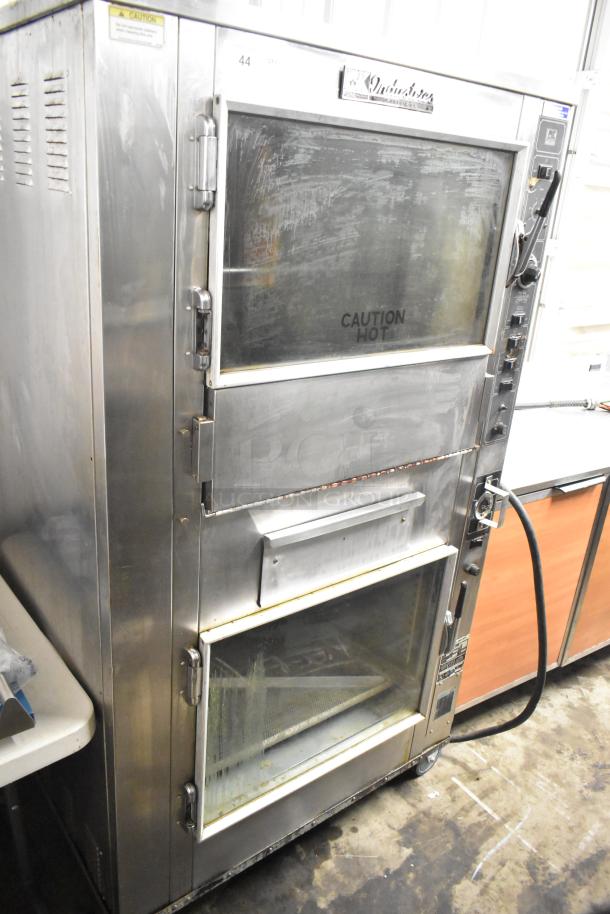 BK Industries SR Commercial Rotisserie Oven with Heated Cabinet, on casters, 120/208V, 3 phase, stainless steel, used condition.