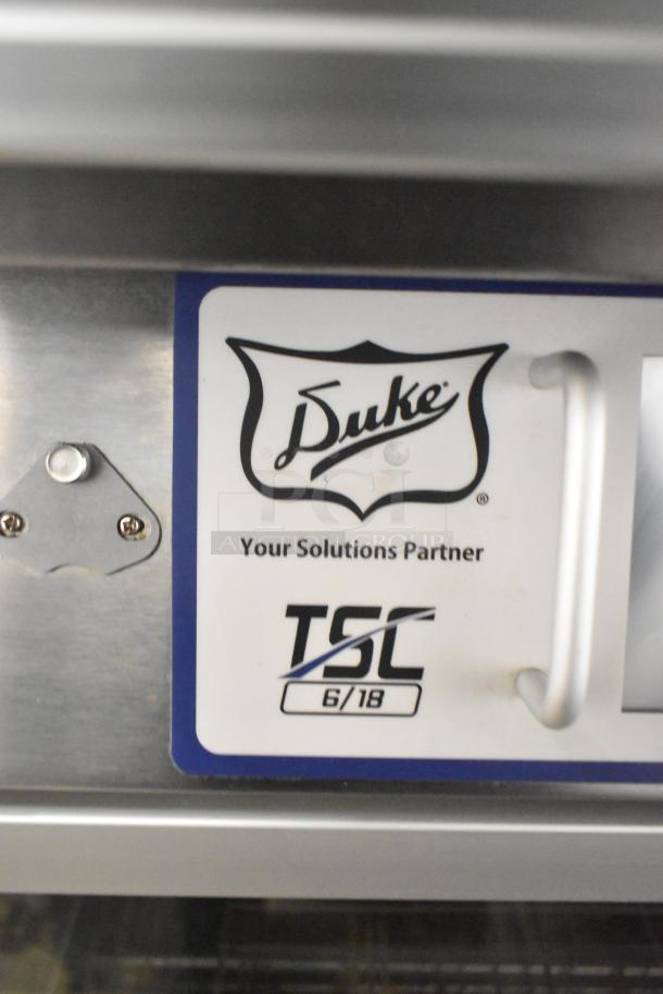 Duke TSC3-6/18 commercial oven proofer with logo and "Your Solutions Partner" text. 208V, 3-phase, on casters.