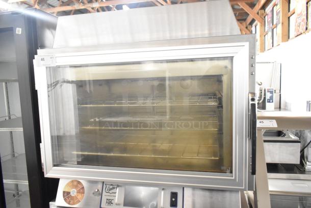 Duke TSC3-6/18 commercial oven proofer on casters, 208V, 3-phase; features multiple racks, stainless steel finish, clear door.