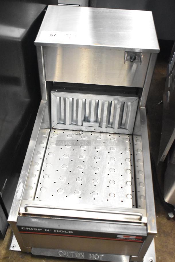 Carter Hoffmann CNH14 countertop fried food warmer, stainless steel, used, 120V, 1 Phase, "Caution Hot" label.