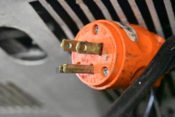 Master-Bilt Commercial Ice Cream Dipping Cabinet plug, 115 volts, 1 phase. Close-up showing electrical connection condition.