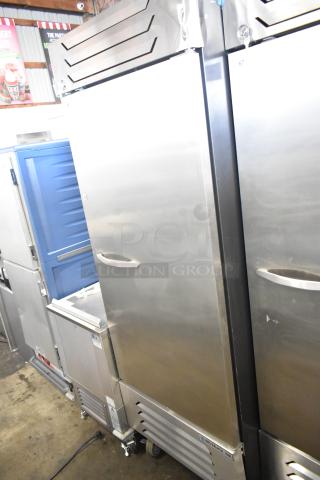 Beverage Air SF1HC-1S commercial single door reach-in freezer, stainless steel, 115V, 1 phase, on casters, good condition.