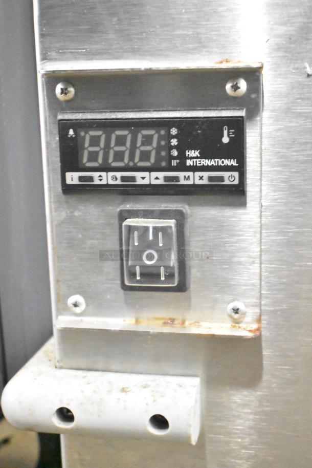 2021 H&K Commercial French Fry Freezer control panel showing digital display and power switch, made for 120V, 1 Phase.