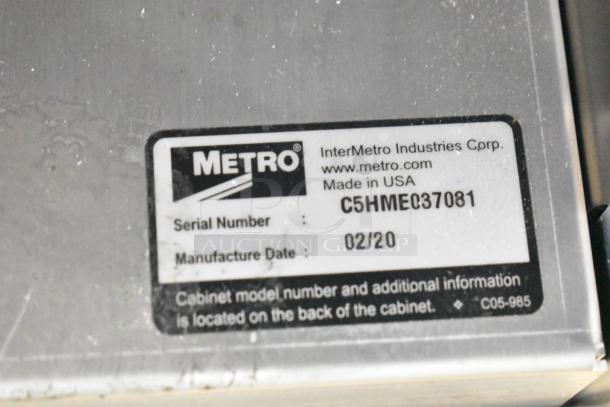 2020 Metro C5 3 Series heated holding cabinet, with serial number C5HMEC37081. Made in USA, manufacture date 02/20.