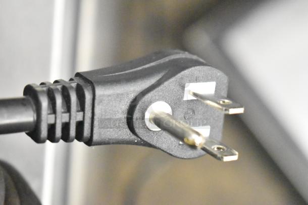 Turbo Air MUF-28-N power cord close-up; 115V plug, suitable for commercial single door undercounter freezer.