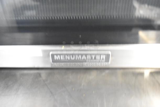 2021 Menumaster MFS18TS commercial microwave, stainless steel, 208/240V, 1 phase, brand label visible.