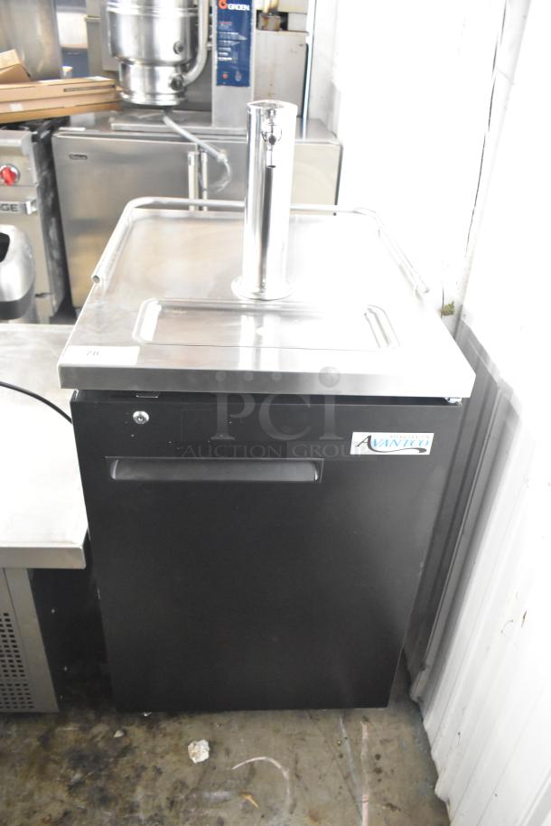2024 Avantco 178UDD1HC Commercial Kegerator, single tap, black finish, stainless steel top, 115V, model 178UDD1HC.